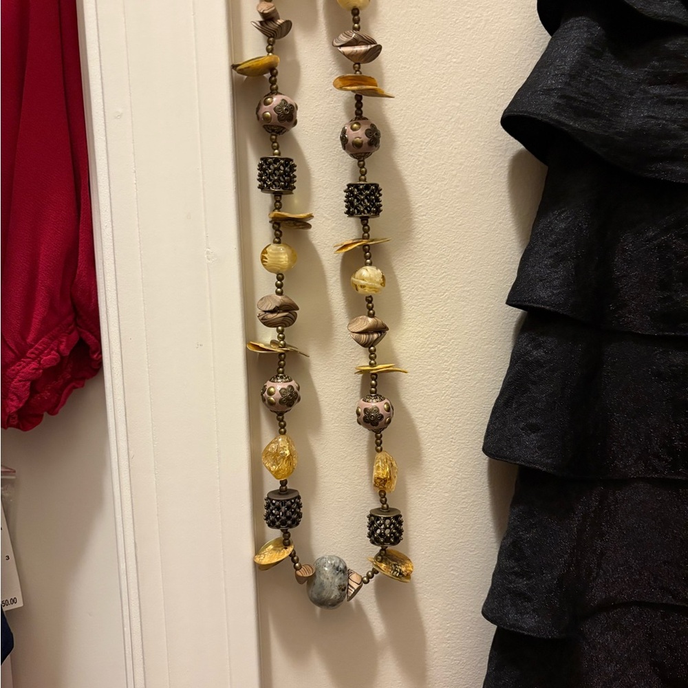 Chico’s Beaded Necklace with Earthy Tones